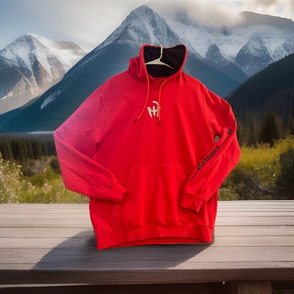Adidas Patrick Mahomes Hoodie Mens Lg Red Sweatshirt Spell Out + Emblem‎ HT5344 - Picture 1 of 16